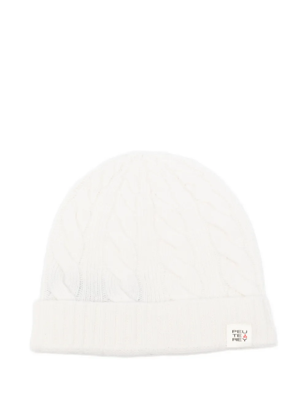 Peuterey Cable-knit Hat In White