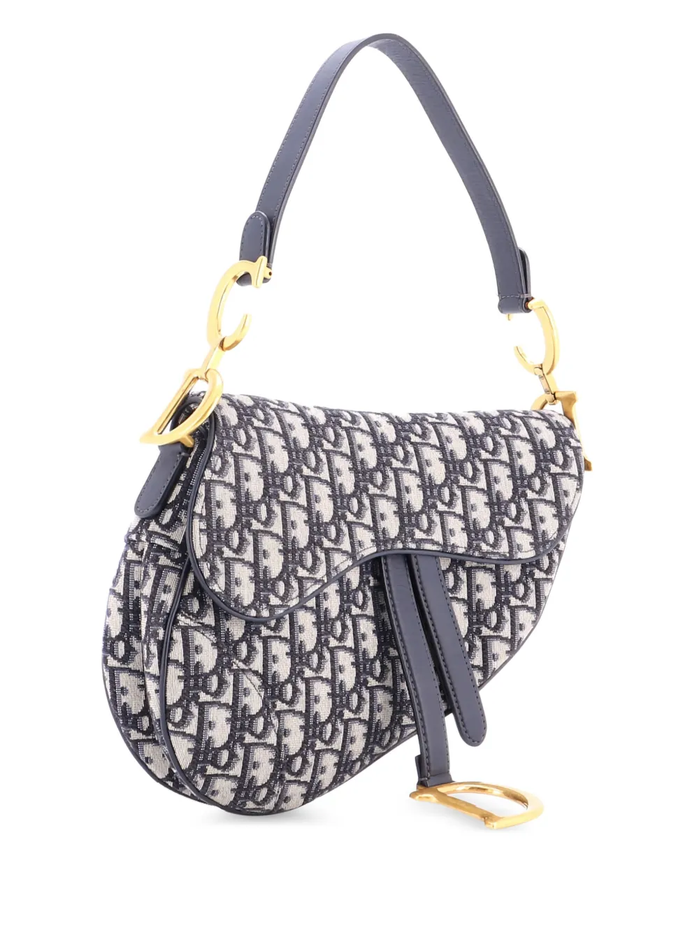 Christian Dior Pre-Owned Saddle Handbag Oblique Canvas Medium shoulder bag - Blu