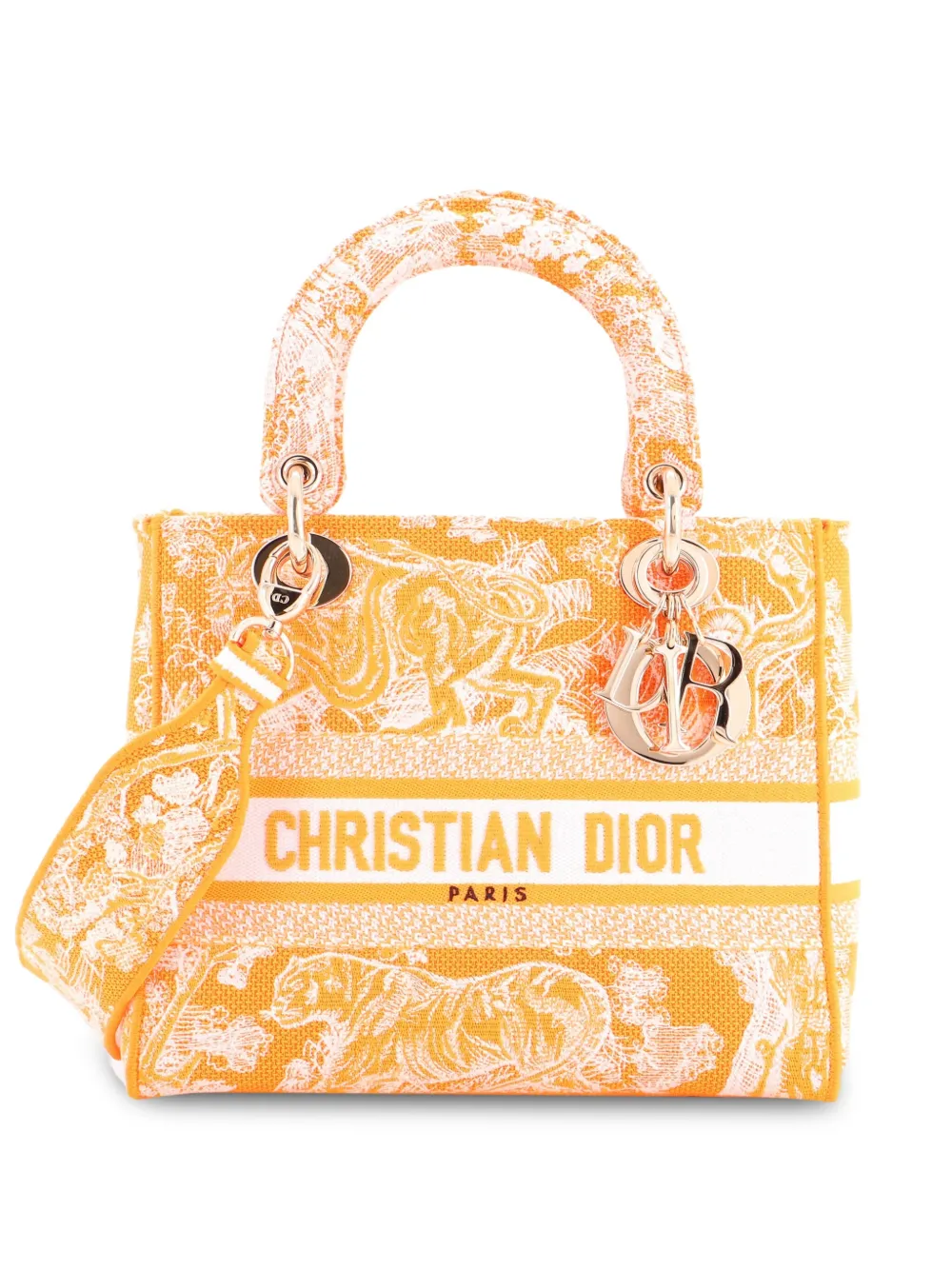 Christian Dior Pre-Owned Toile de Jouy Lady D-Lite Bag Embroidered Christian Dior Pre-Owned Toile de Jouy Lady D-Lite Bag Embroidered