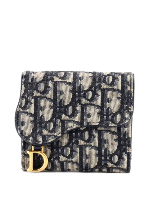 Christian Dior Pre-Owned Saddle Flap Wallet Oblique Canvas Mini small wallets