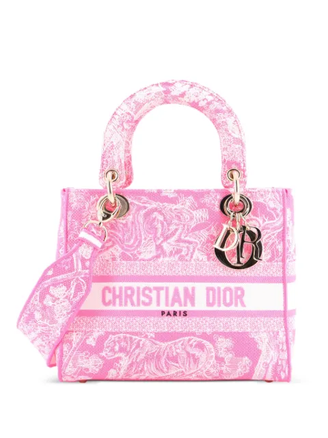 Christian Dior Pre-Owned Toile de Jouy Lady D-Lite Bag Embroidered Canvas tote bag
