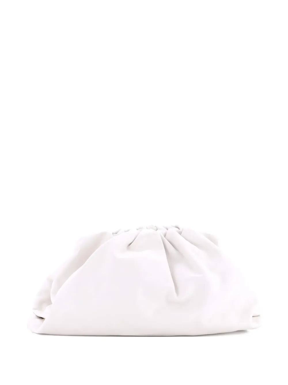 Pre-owned Bottega Veneta The Pouch Leather Teen Clutch Bag In White