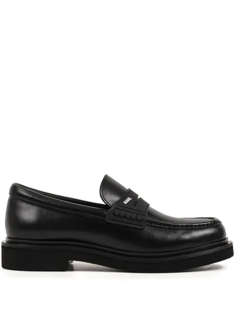 Karl Lagerfeld logo leather loafers