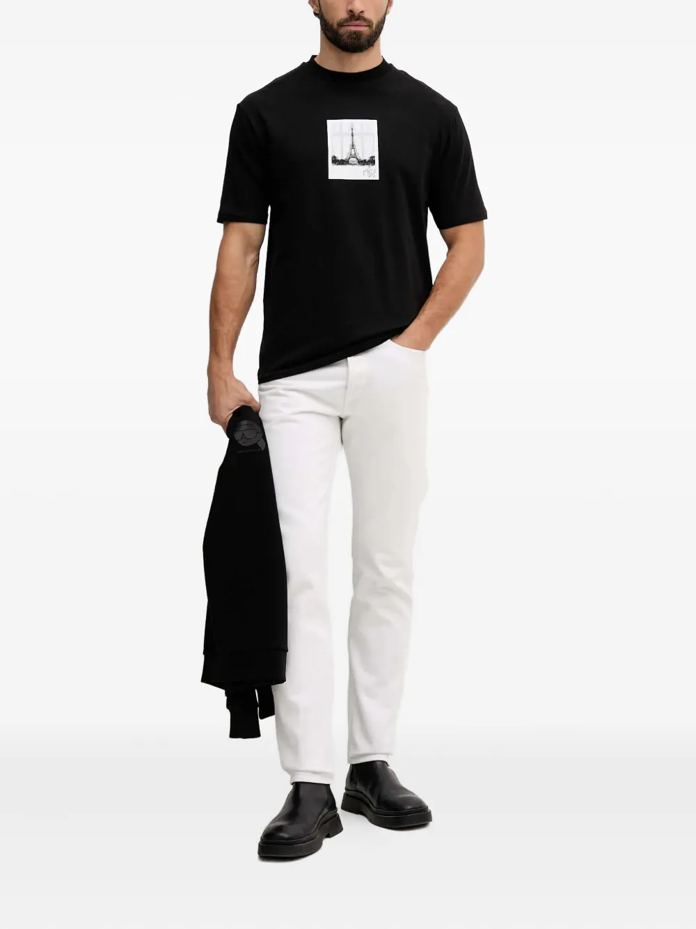 Karl Lagerfeld x Paris Hilton printed T-shirt - Zwart