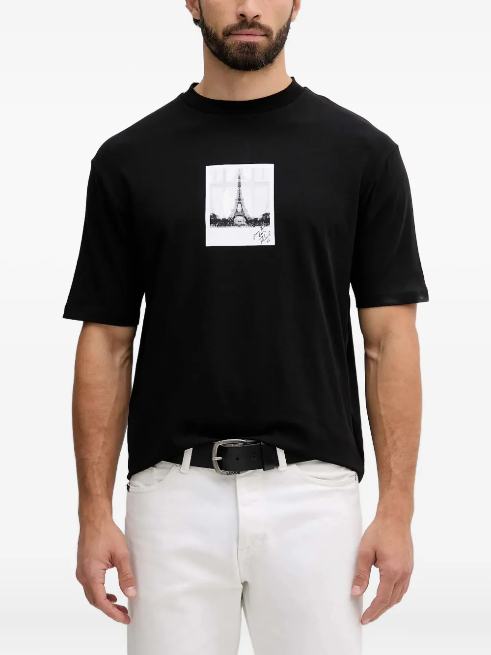 Karl Lagerfeld X Paris Hilton Printed T-shirt In Black