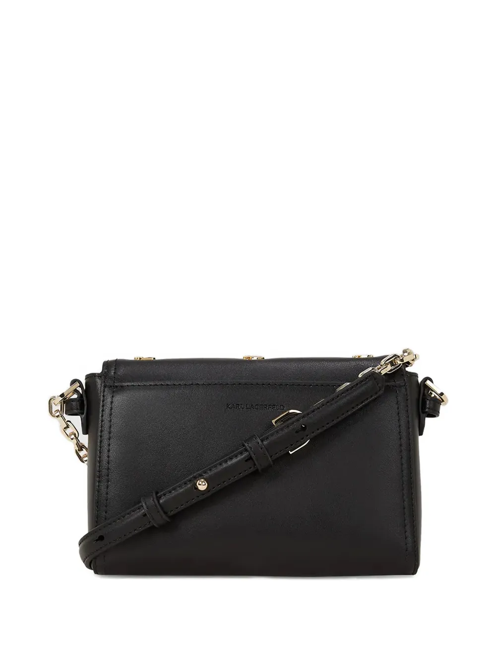 Karl Lagerfeld K/autograph Chain Logo Cross Body Bag In Black