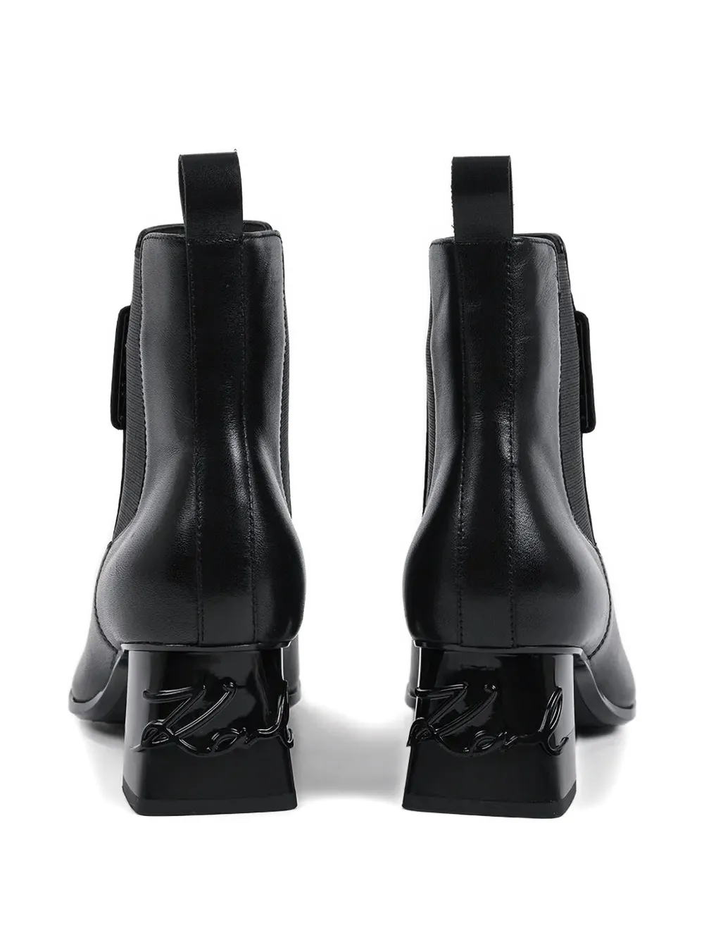 Karl Lagerfeld 60 mm Kayla enkellaarzen met vierkante hak Zwart