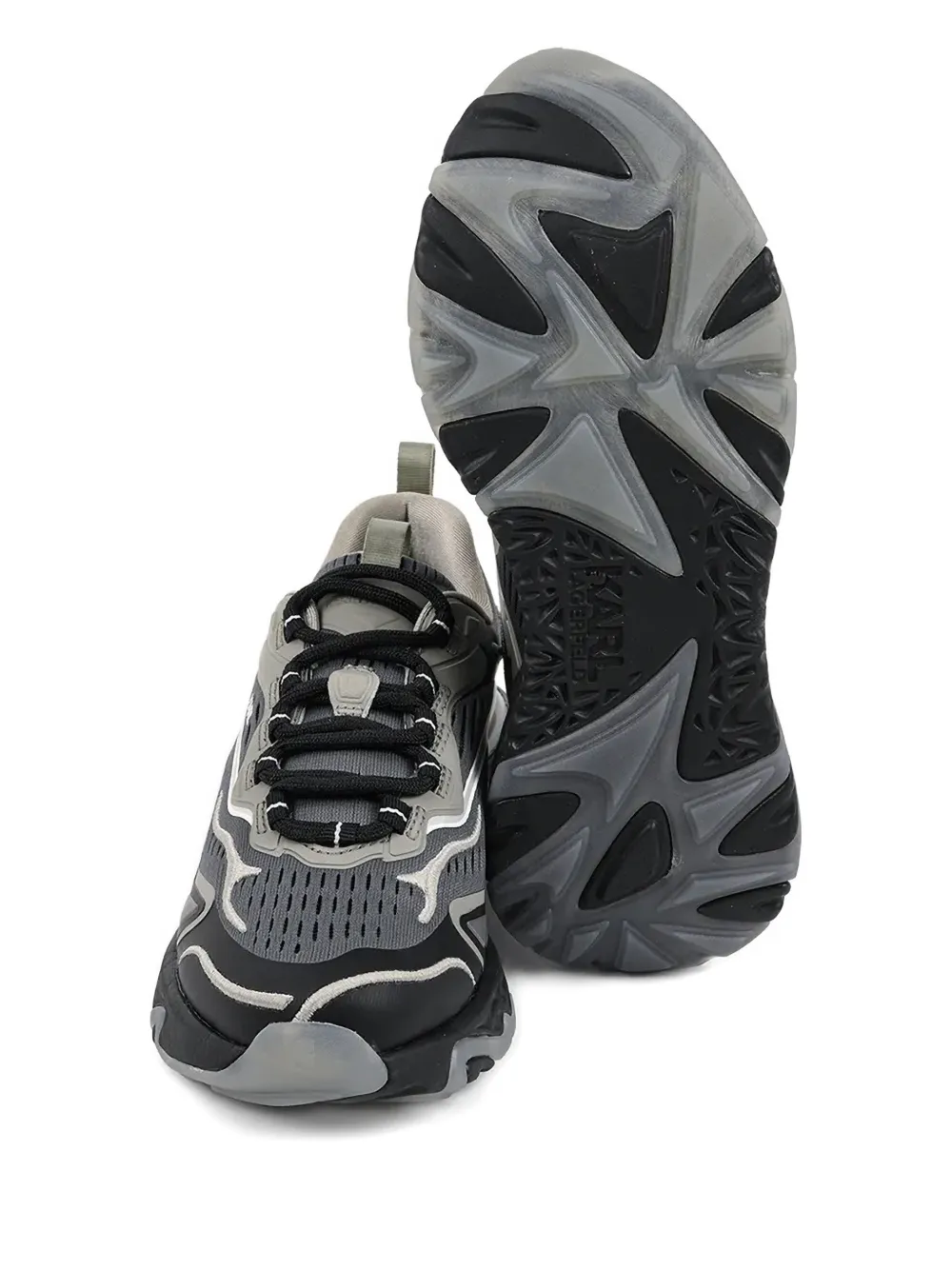 Karl Lagerfeld Blaze Logo-lettering Sneakers In Gray