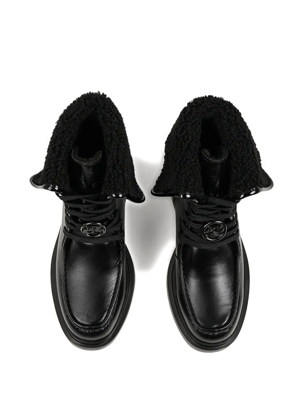 Karl Lagerfeld Macie laarzen met imitatielamswol en logo Zwart