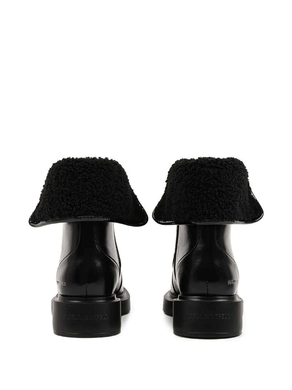  Karl Lagerfeld Macie Faux-shearling Logo Boots - Black 