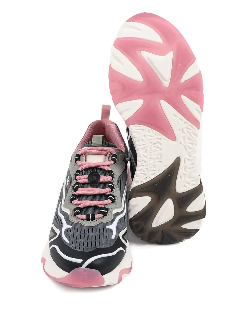 Karl Lagerfeld Lace-up Sneakers In Gray