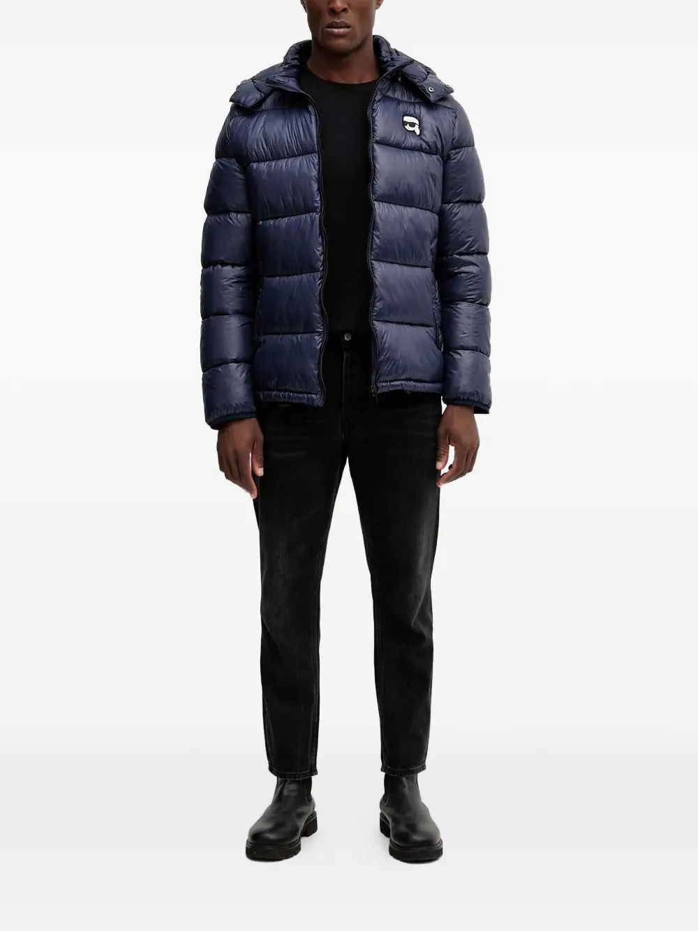 Karl Lagerfeld hooded logo-patch padded jacket | Down Jackets | Image 2