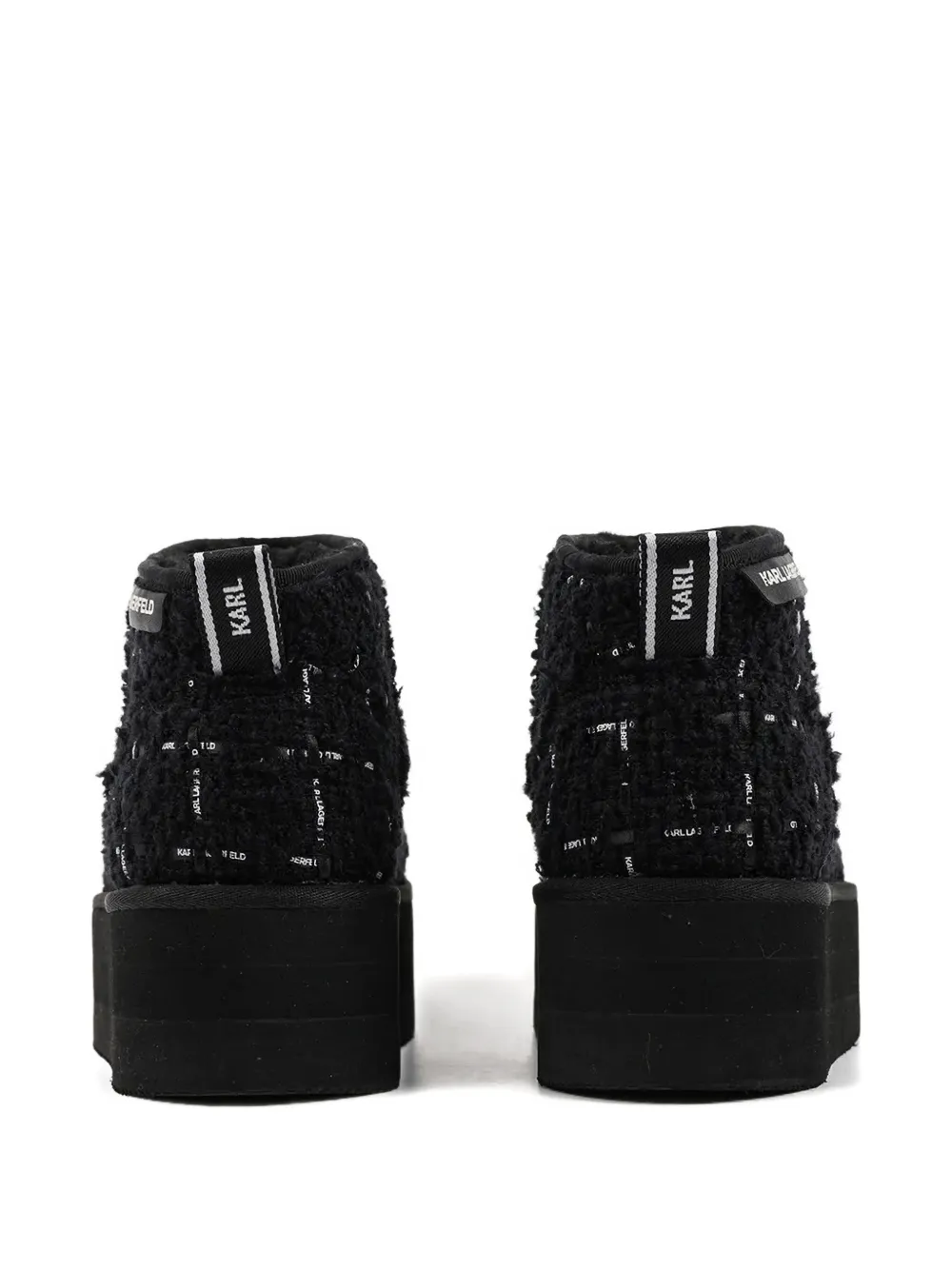 Karl Lagerfeld Thermo Check-pattern Platform Boots In Black