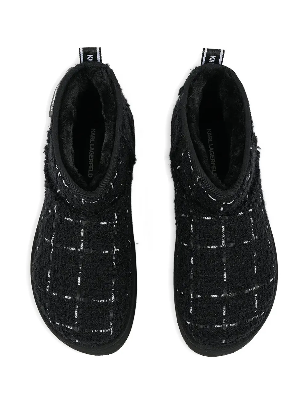 Karl Lagerfeld Thermo Check-pattern Platform Boots In Black