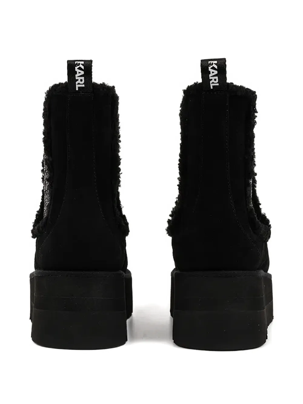 Karl Lagerfeld Skylar Logo-detail Platform Ankle Boots In Black