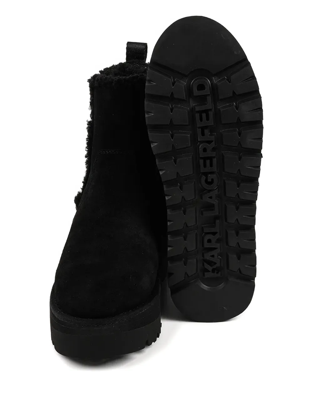 Karl Lagerfeld Skylar Logo-detail Platform Ankle Boots In Black