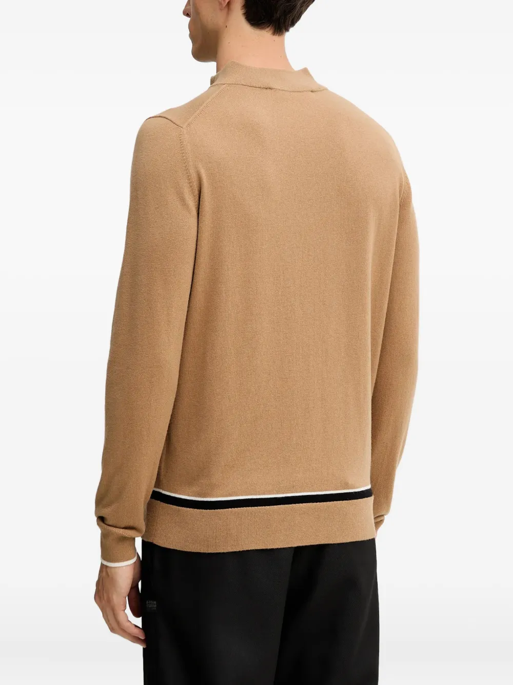 Karl Lagerfeld Trui met rits en streepdetail Beige