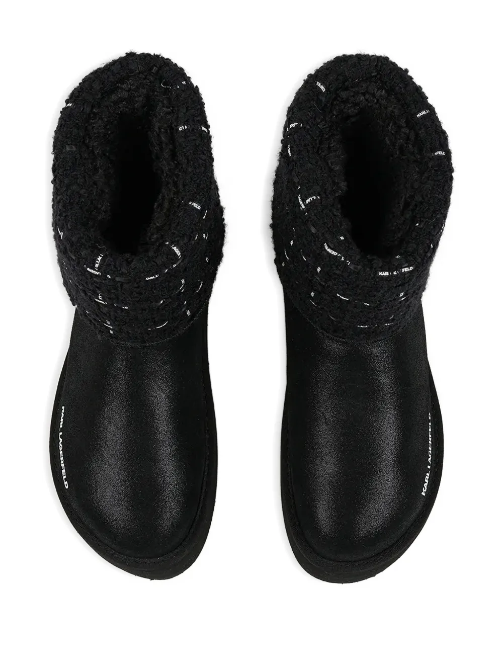 Karl Lagerfeld Thermo laarzen met plateauzool en gebreide afwerking Zwart