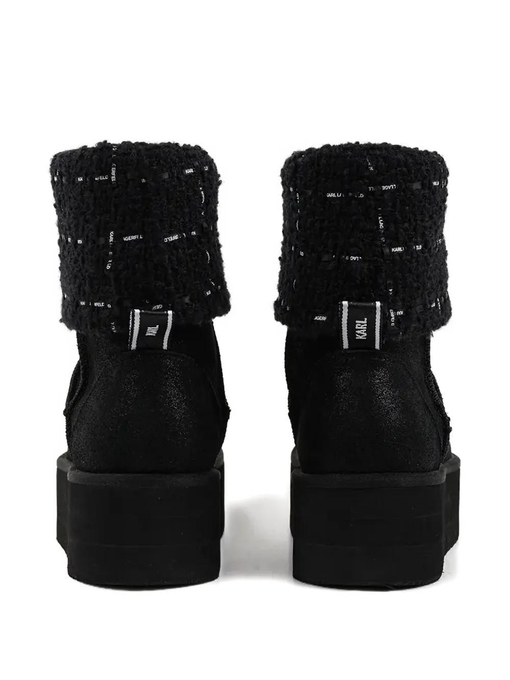 Karl Lagerfeld Thermo laarzen met plateauzool en gebreide afwerking Zwart