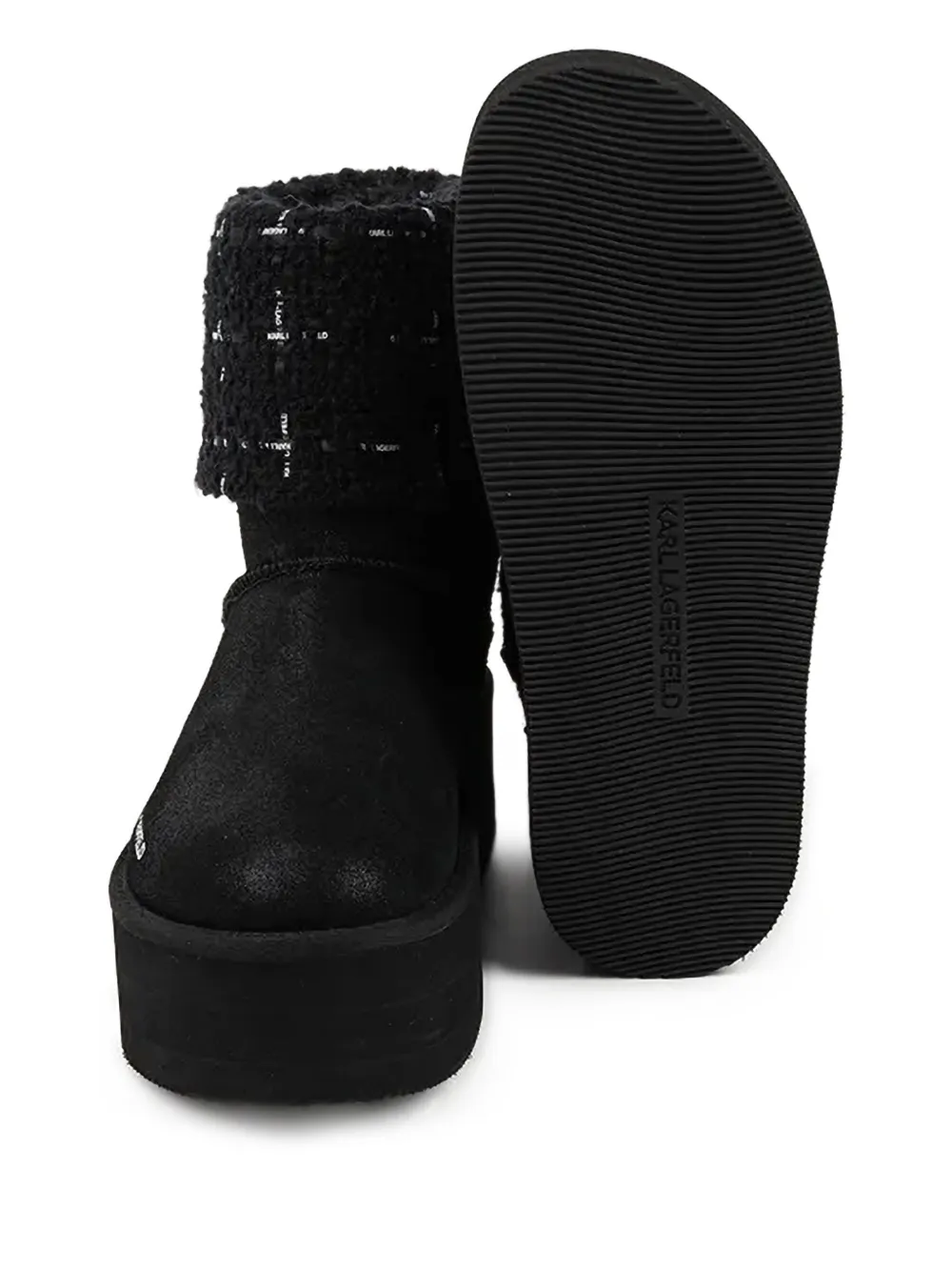 Thermo knit-trimmed platform boots
