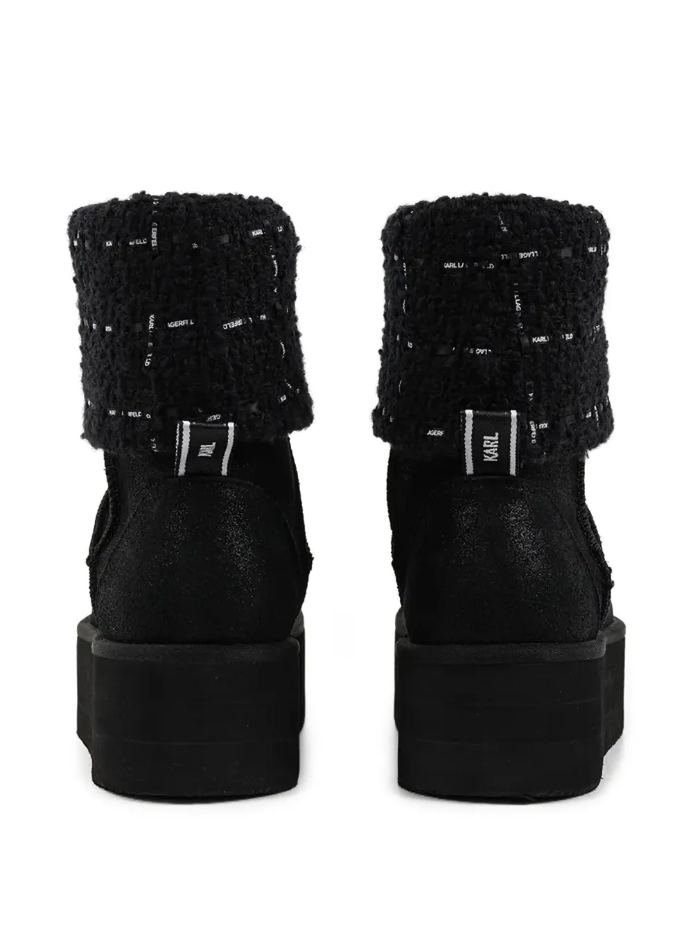 Thermo knit-trimmed platform boots