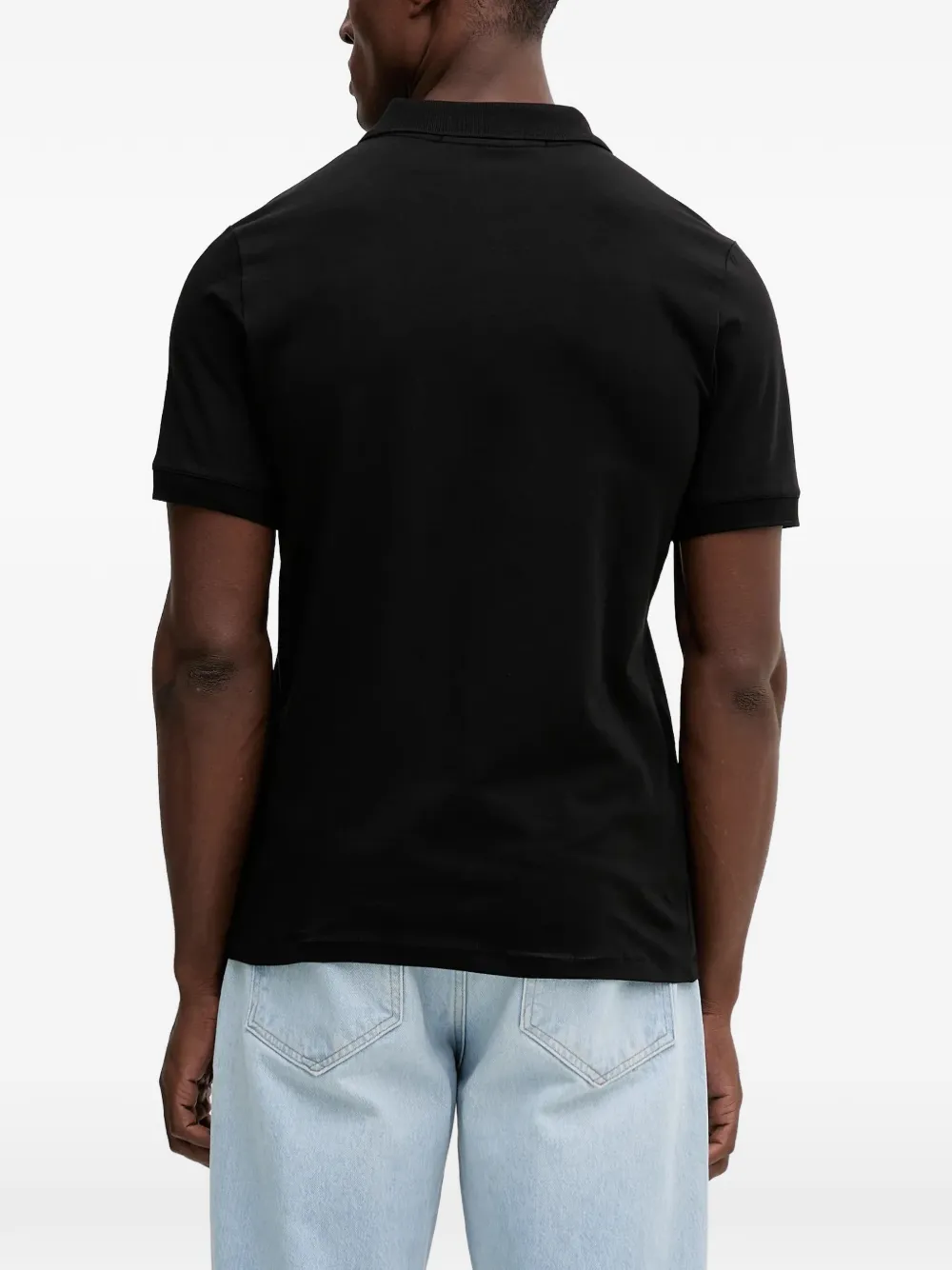 Karl Lagerfeld X Paris Hilton Patch Polo Shirt In Black