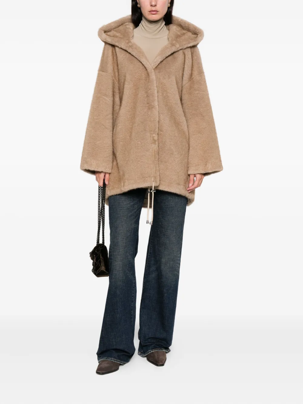 Bully Hooded-neck Coat In Brown