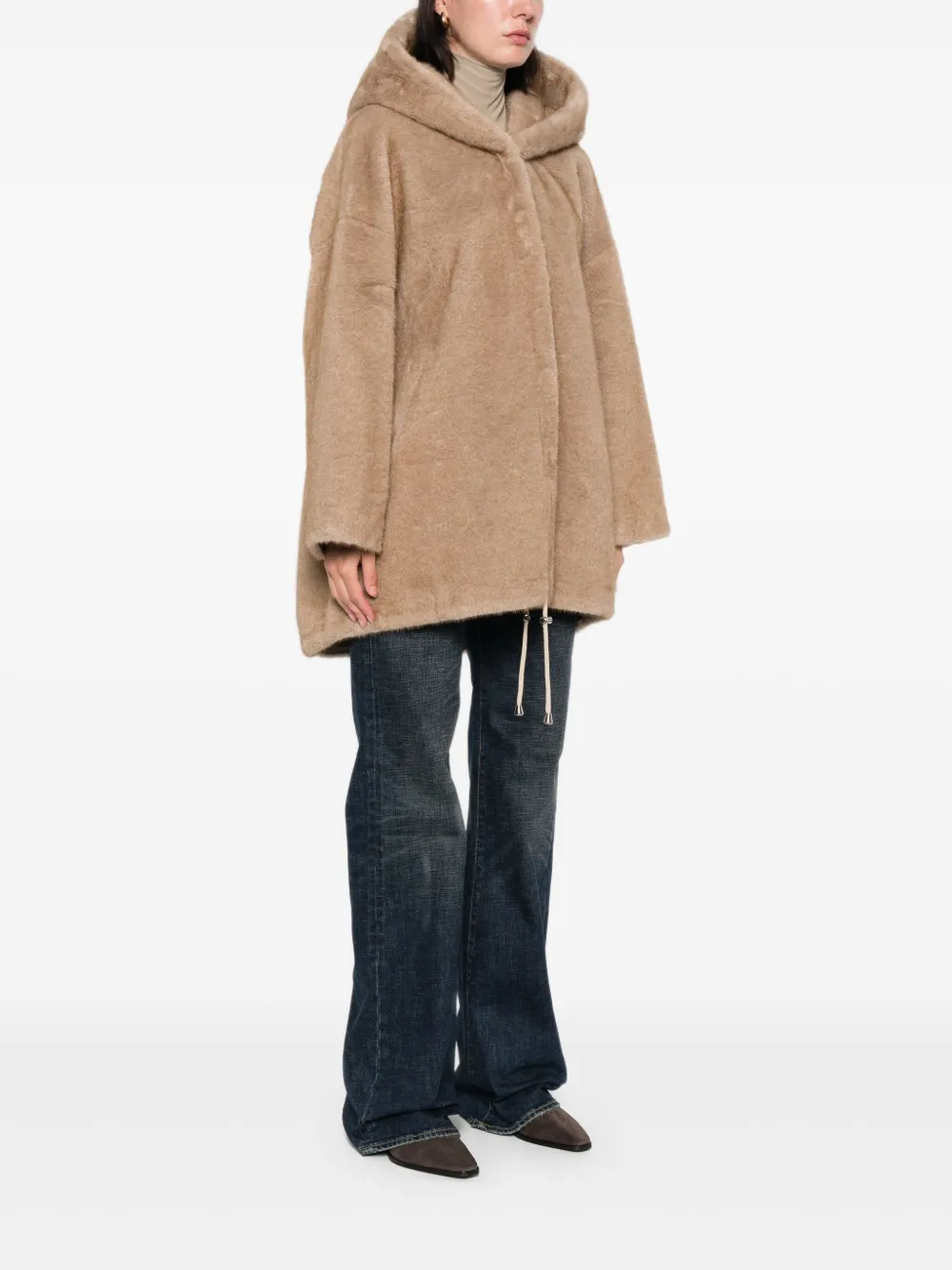 Bully Hooded-neck Coat In Brown