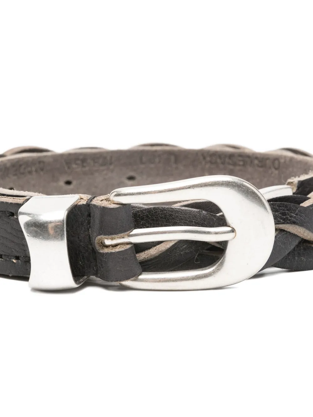 OUR LEGACY Gevlochten leren riem Zwart