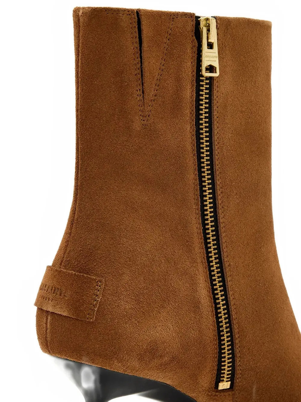 AllSaints 62 mm Vivian laarzen met puntige neus en rits Bruin