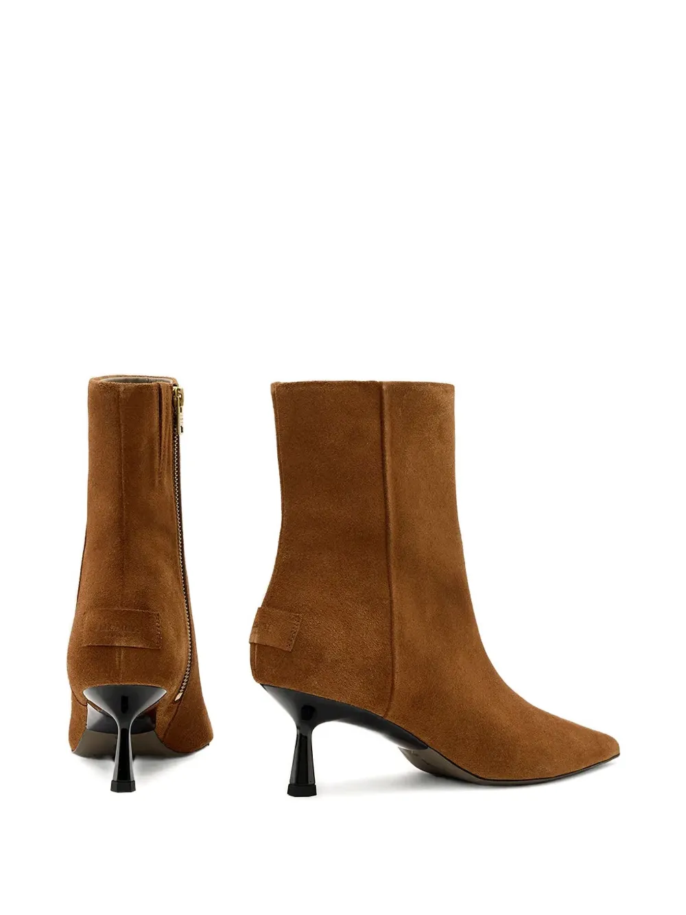 AllSaints 62 mm Vivian laarzen met puntige neus en rits Bruin