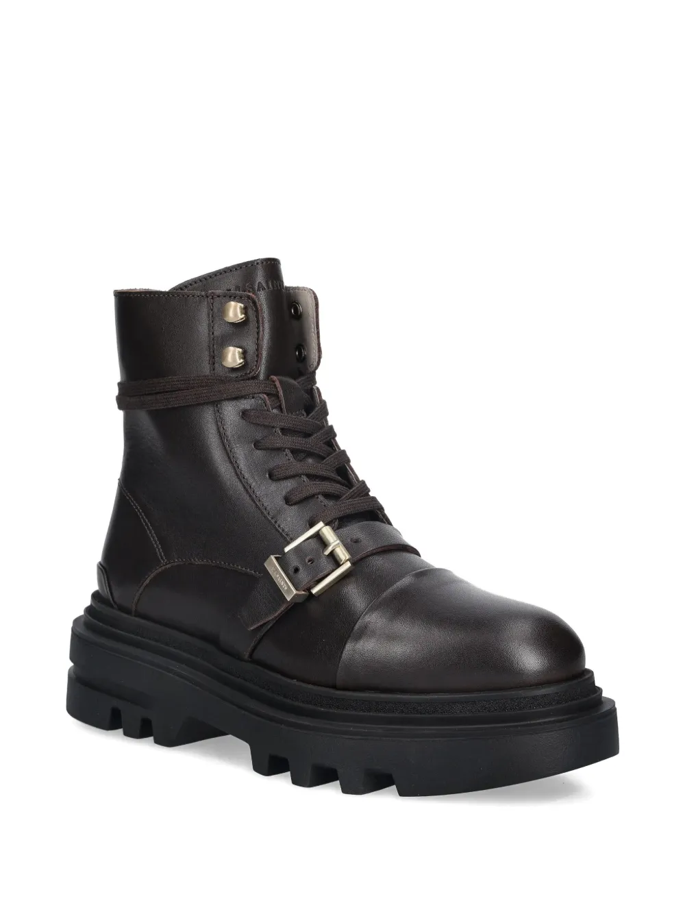 Allsaints Buckle Lace-up Boot In Black