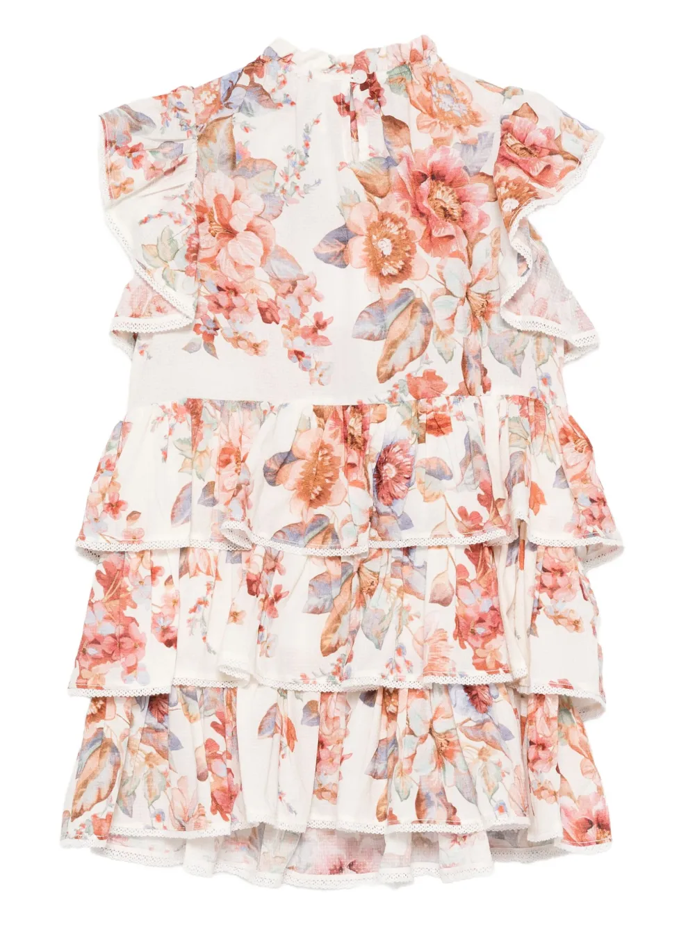 ZIMMERMANN Kids Awaken gelaagde jurk met ruches Wit