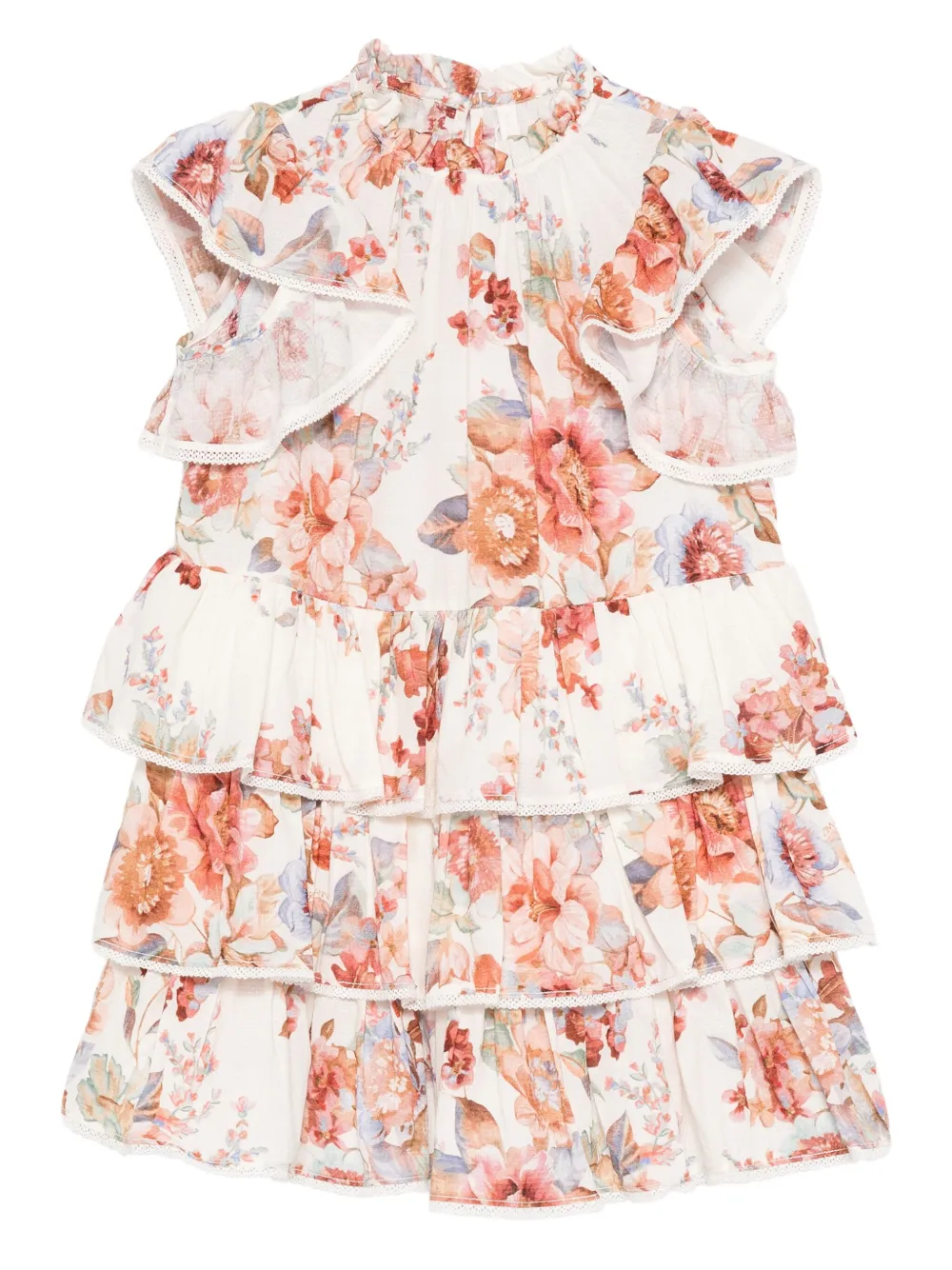 ZIMMERMANN Kids Awaken ruffled tiered dress - Bianco