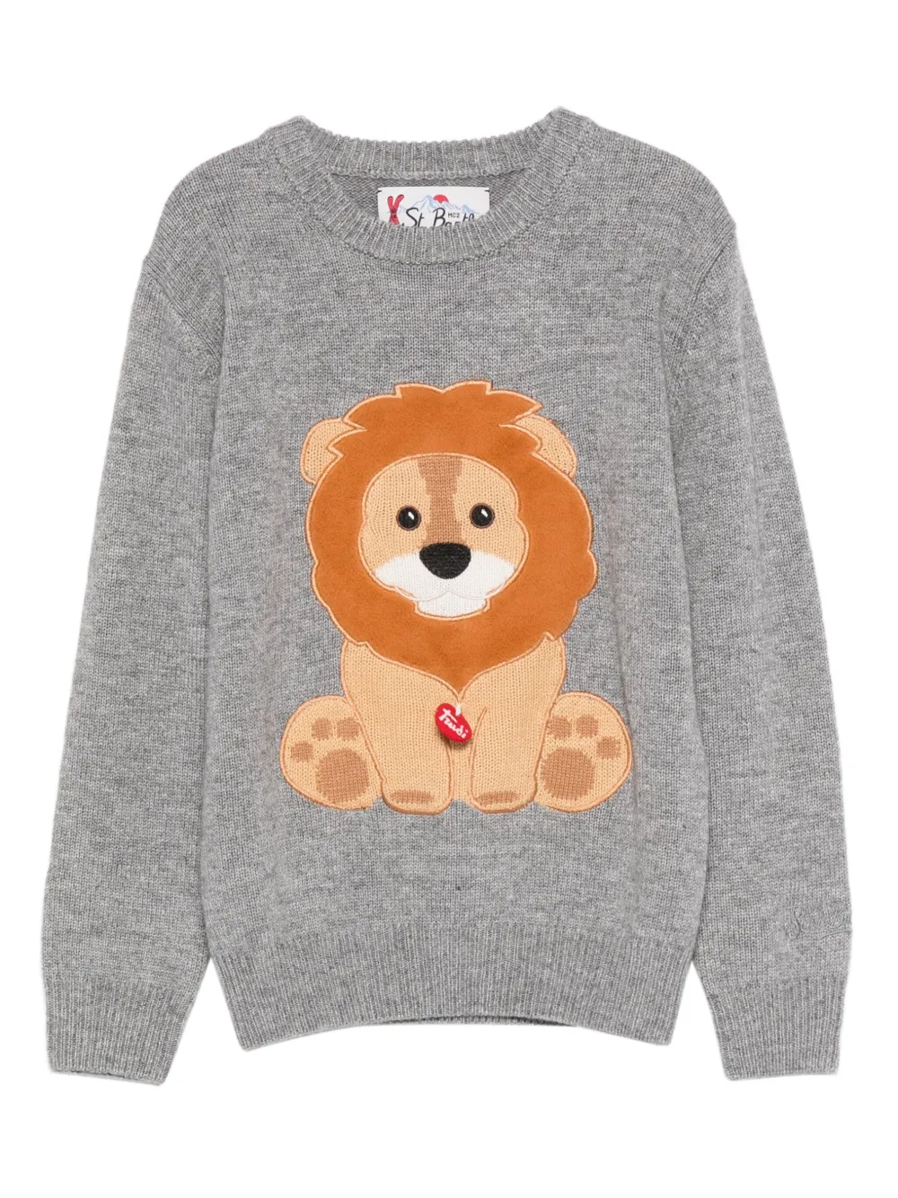 MC2 Saint Barth Kids x Trudi Douglas ライオンアップリケ セーター - グレー MC2 Saint Barth Kids x Trudi Douglas ライオンアップリケ セーター - グレー