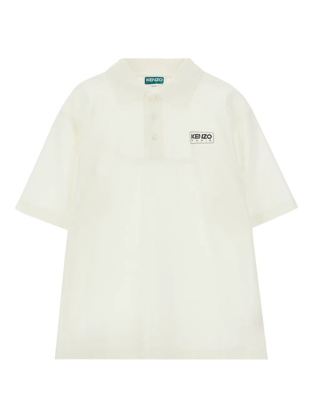 Kenzo Kids logo-print piqué polo shirt - Bianco
