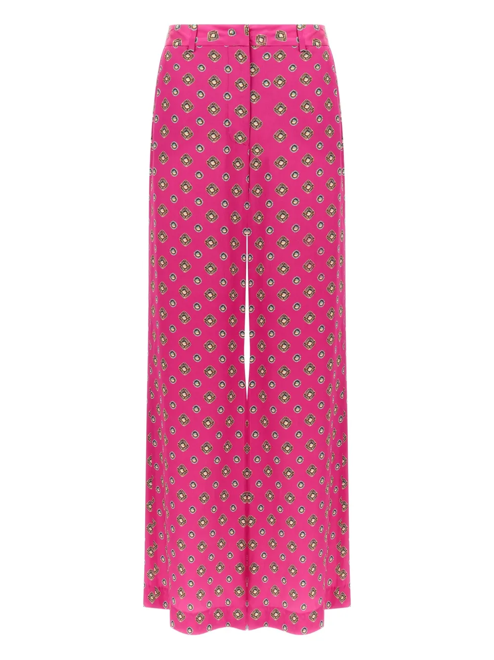 L'agence Pilar Printed Straight Trousers In Pink