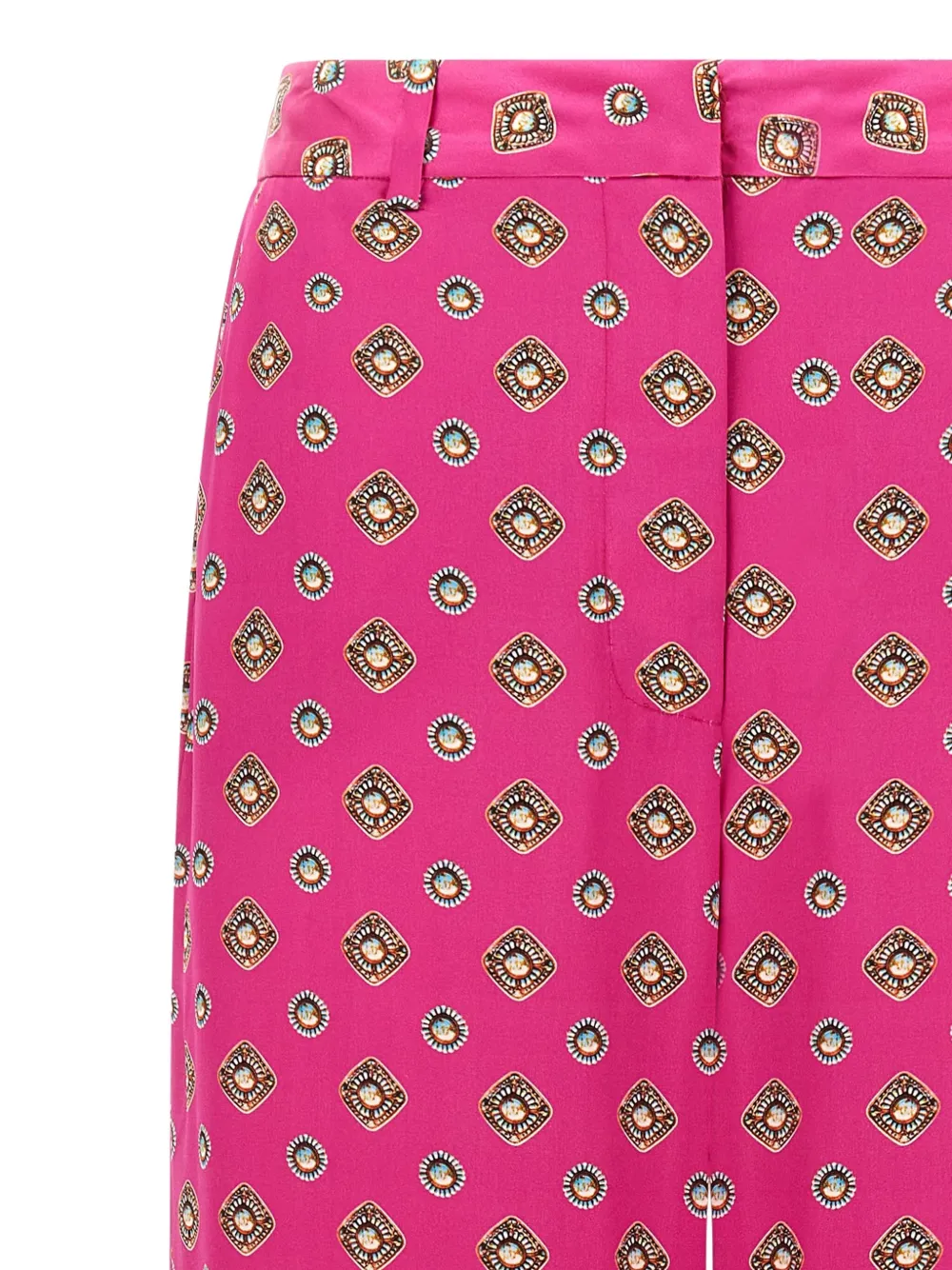 L'agence Pilar Printed Straight Trousers In Pink