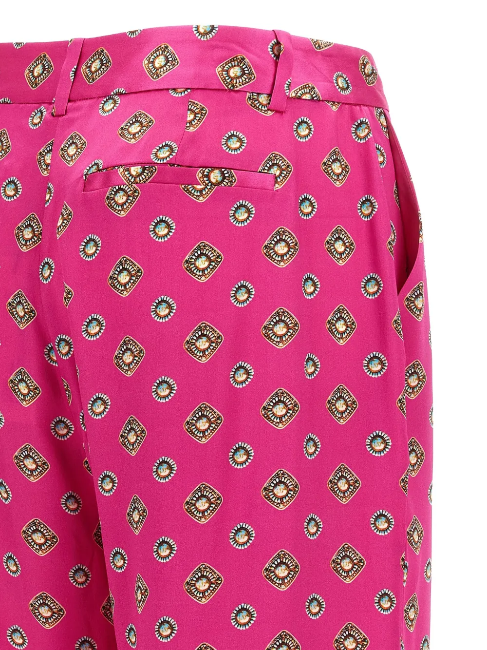 L'agence Pilar Printed Straight Trousers In Pink