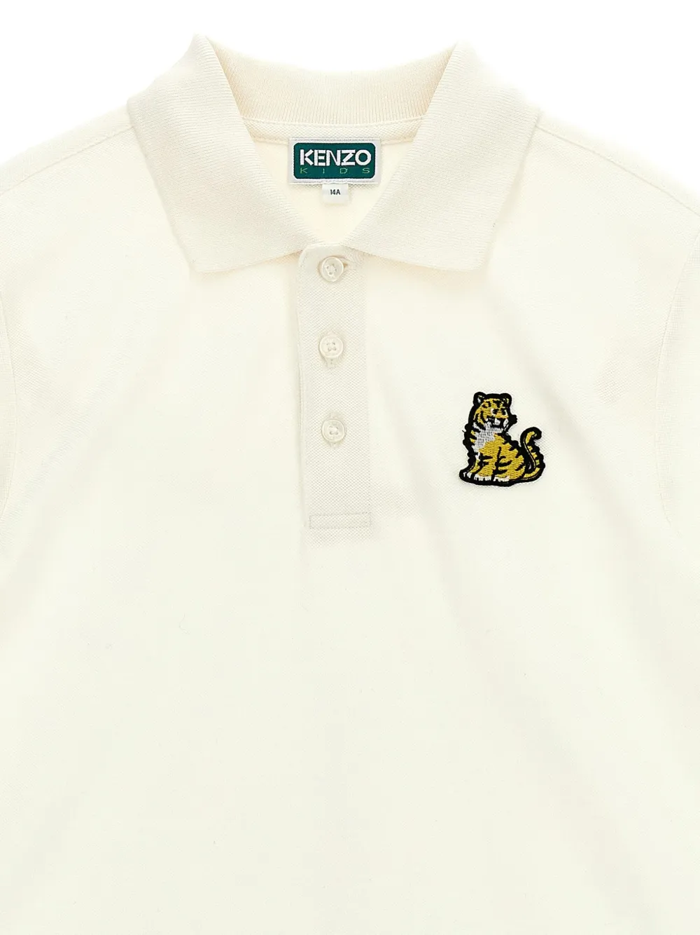 Kenzo Kids Poloshirt met tijgerpatch Beige