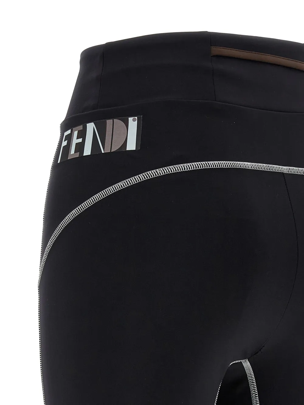 Fendi Color Block Leggings Multicolor In Black