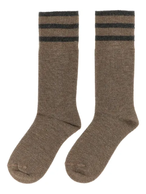 Brunello Cucinelli lamé-thread striped socks