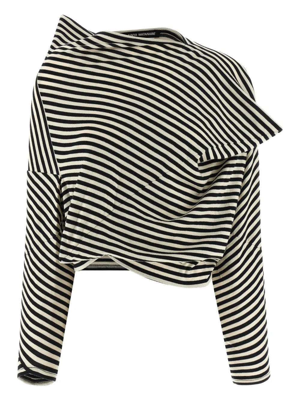 Junya Watanabe Cotton Wool Asymmetrical Top In Multi