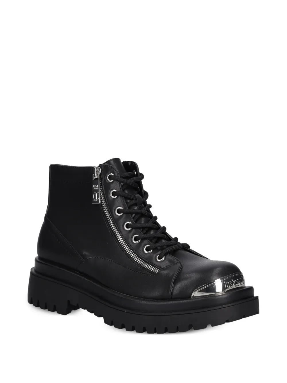Just Cavalli side-zip lace-up boots Zwart