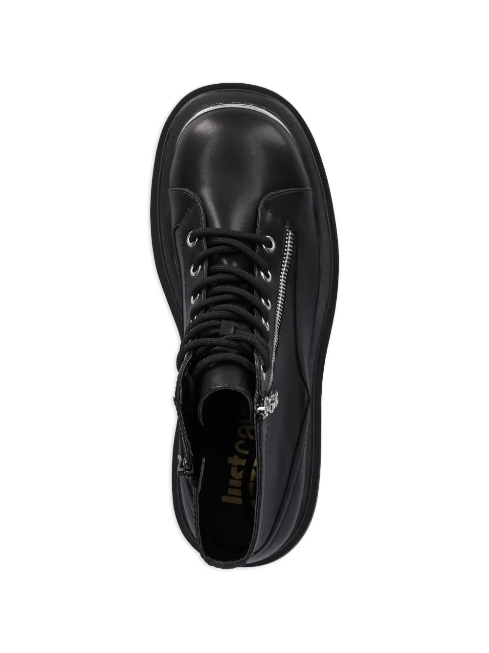Just Cavalli side-zip lace-up boots Zwart