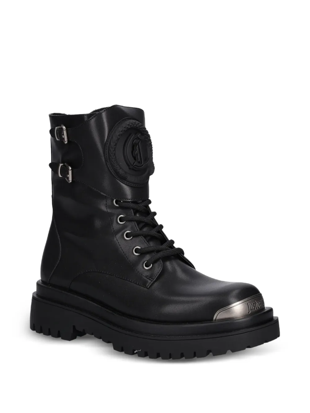 Just Cavalli logo-plaque boots Zwart