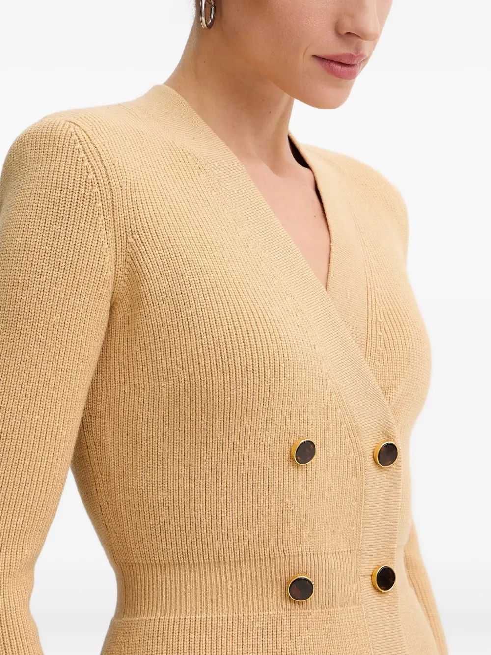 Elisabetta Franchi Double-breasted Mini Dress In Neutral