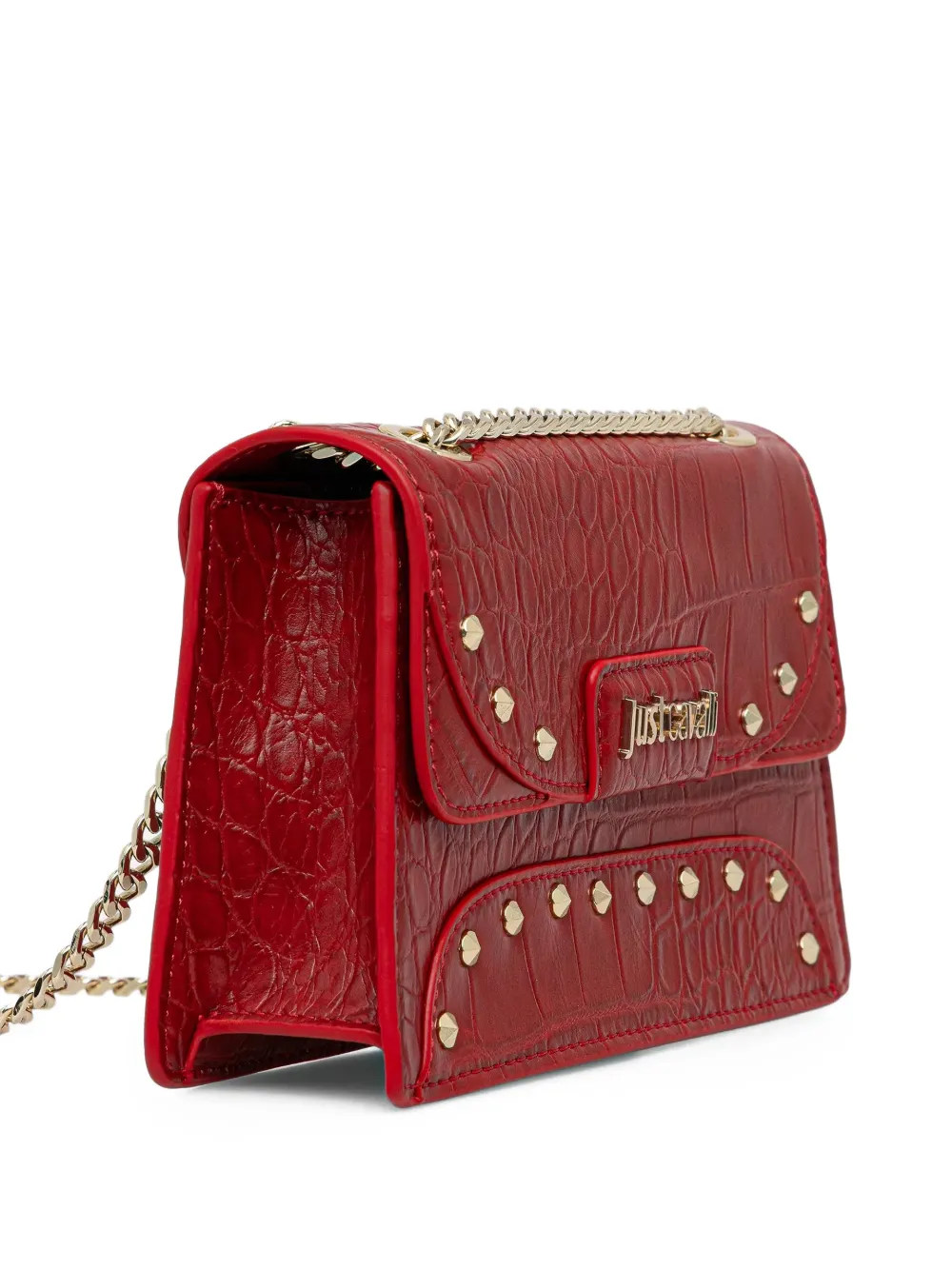  Just Cavalli Spike-studded Cross Body Bag - Red 