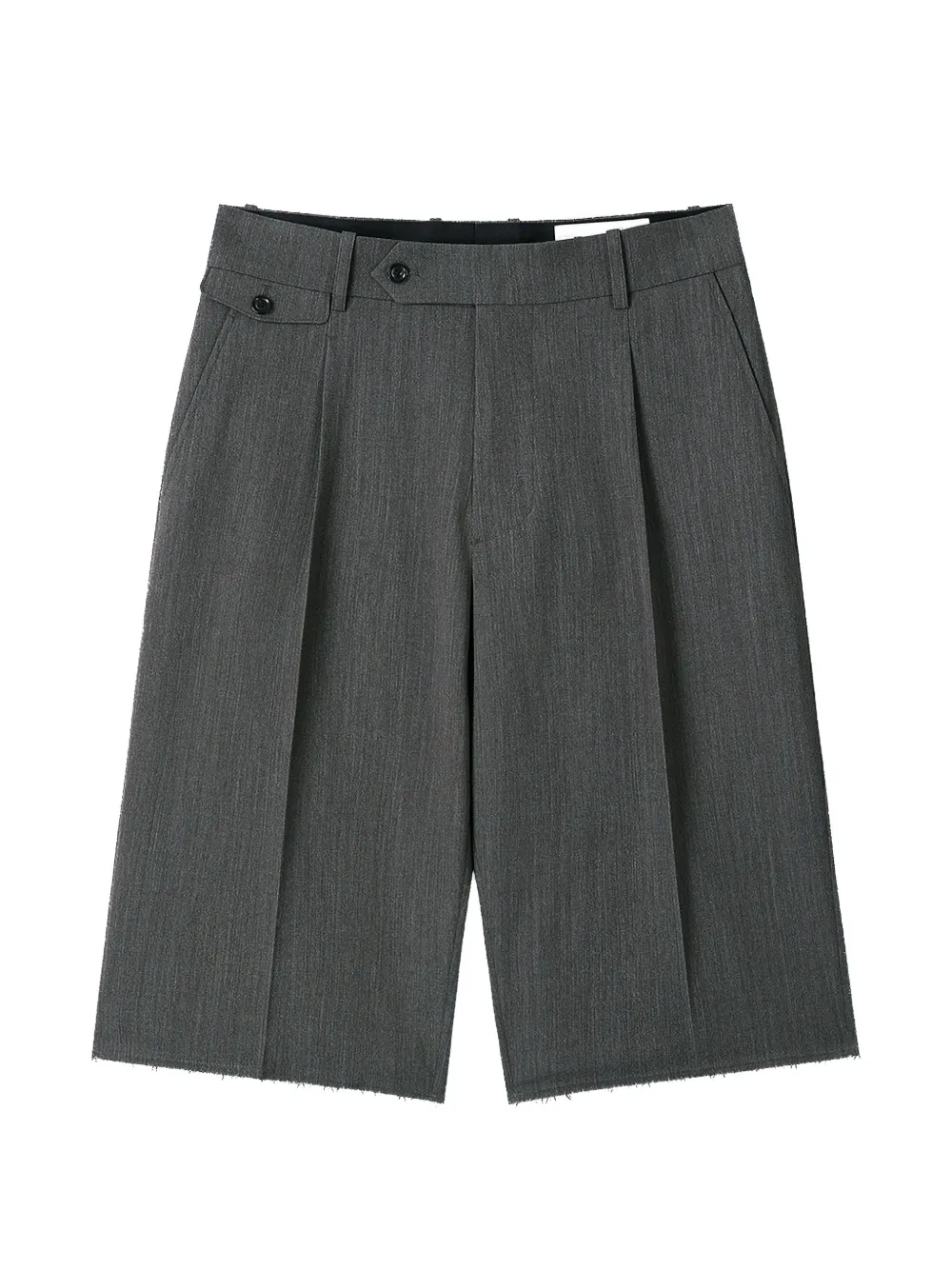 Tonywack Frayed-hem Tailored Shorts In Gray
