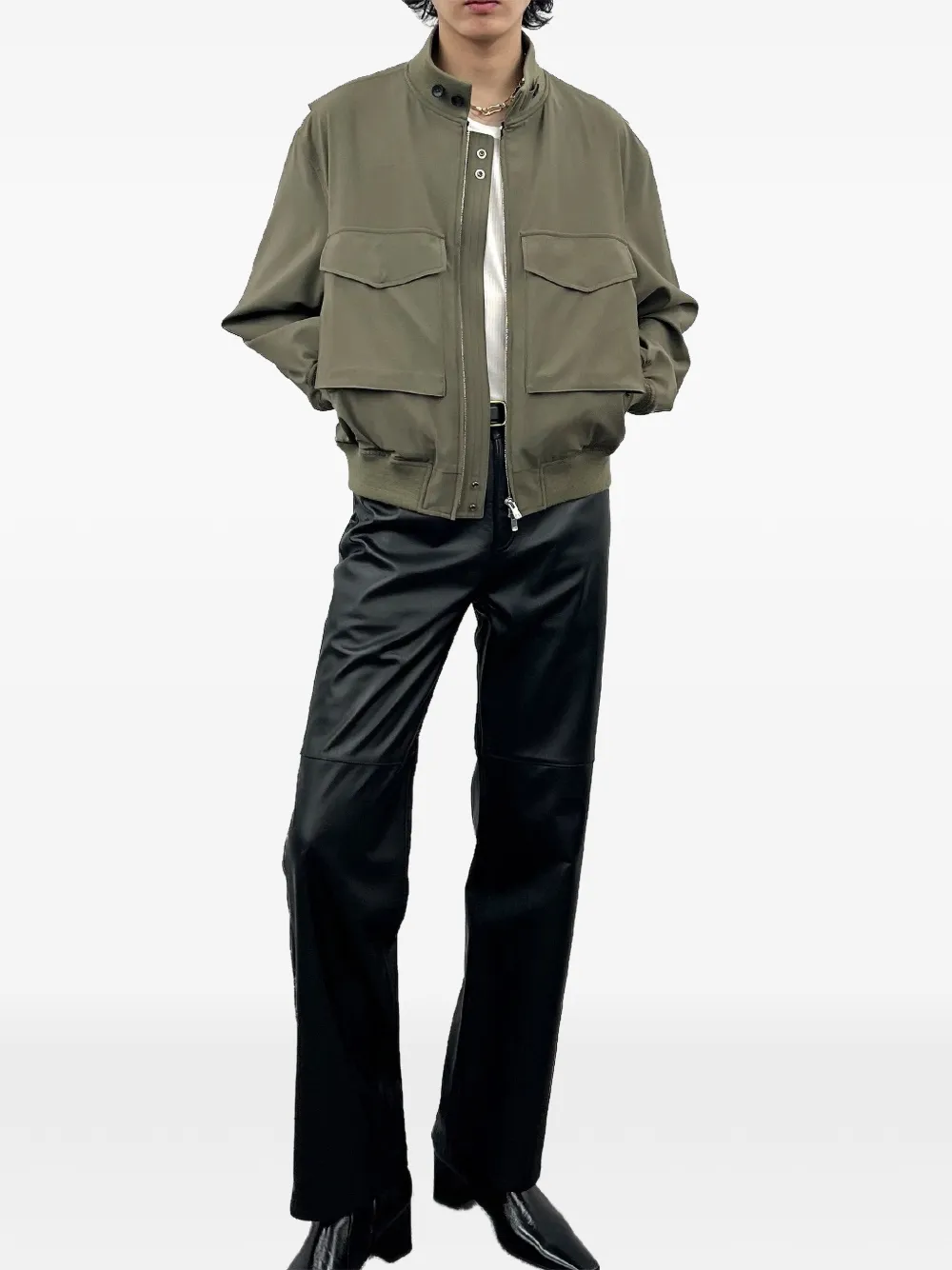 patch-pocket zip-up jacket